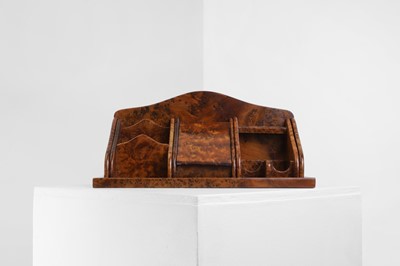 Lot 109 - A burr yew wood desk stand