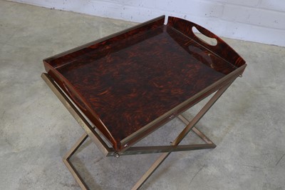 Lot 72 - A pair of faux tortoiseshell tray tables
