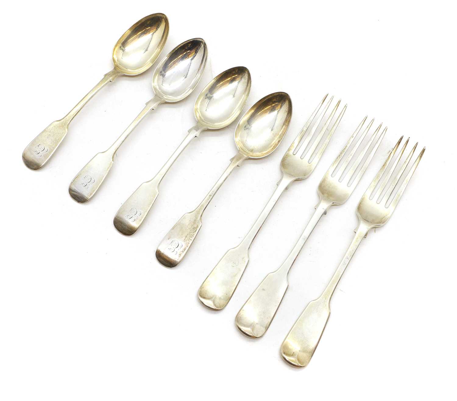 Lot 56 - A collection of silver flatware