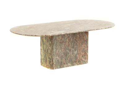 Lot 535 - A contemporary variegated marble coffee table