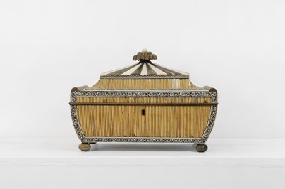 Lot 470 - A Vizagapatam quillwork, ivory, horn and bone workbox