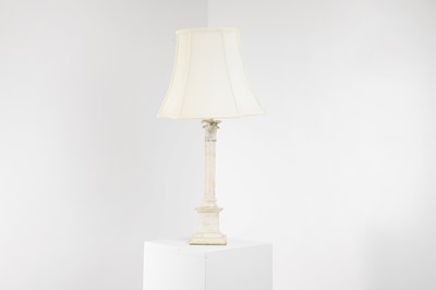 Lot 443 - An alabaster table lamp