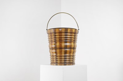 Lot 456 - A fruitwood peat bucket