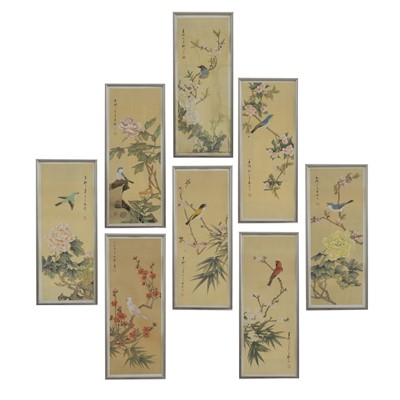 Lot 177 - A collection of eight Chinese gouache paintings