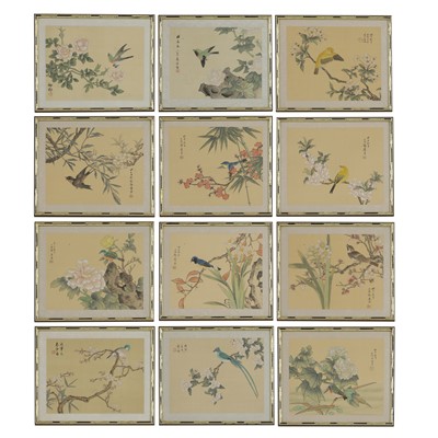 Lot 181 - A collection of twelve Chinese gouache paintings