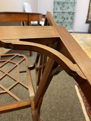 Lot 66 - A set of four George III-style mahogany 'cockpen' elbow chairs