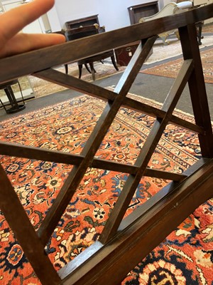 Lot 66 - A set of four George III-style mahogany 'cockpen' elbow chairs