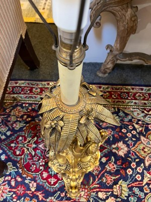 Lot 57 - A Victorian ormolu candlestick table lamp by Elkington & Co.