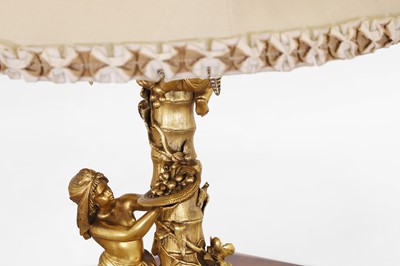 Lot 57 - A Victorian ormolu candlestick table lamp by Elkington & Co.