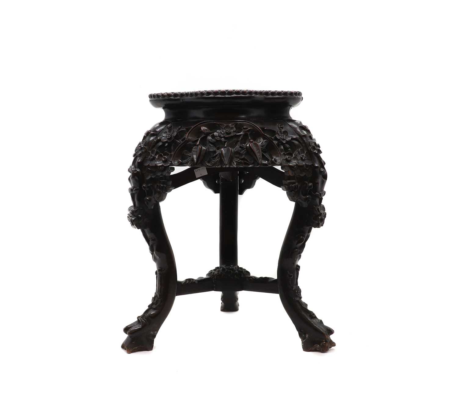 Lot 51 - A carved hardwood jardiniere stand