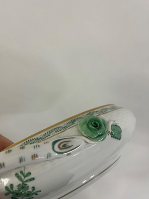 Lot 216 - A Herend 'Apponyi Green' part dinner service
