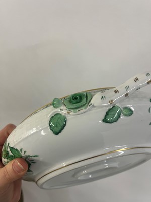 Lot 216 - A Herend 'Apponyi Green' part dinner service
