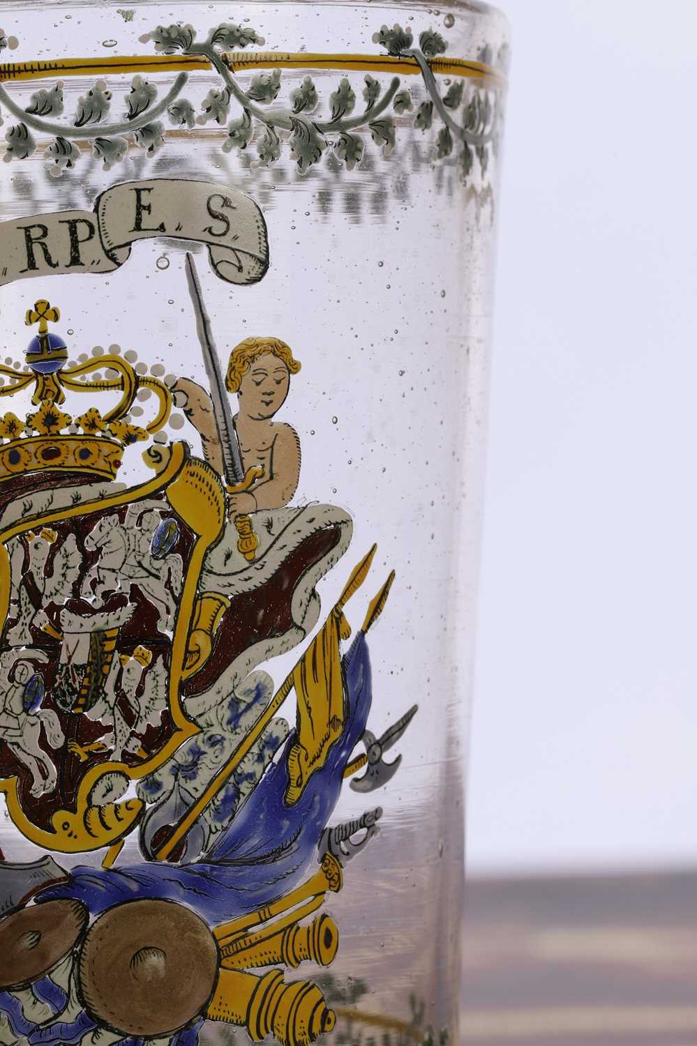 Lot 211 - An enamelled glass beaker