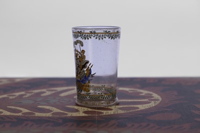 Lot 211 - An enamelled glass beaker