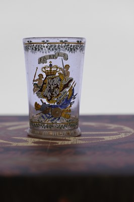 Lot 211 - An enamelled glass beaker