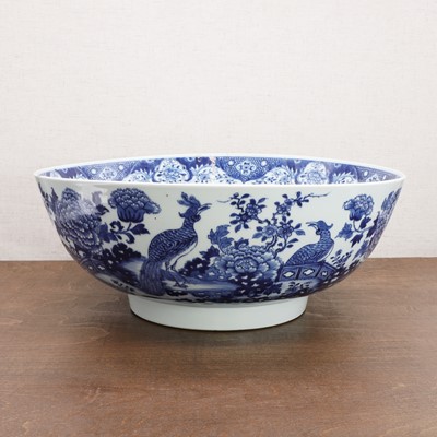 Lot 240 - A Chinese blue and white punchbowl