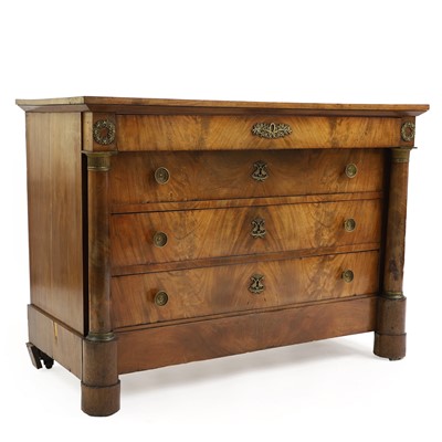 Lot 476 - A flame mahogany commode