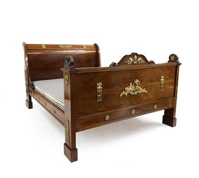 Lot 387 - An Empire mahogany double bedstead