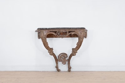 Lot 445 - A Louis XV-style bleached oak console table