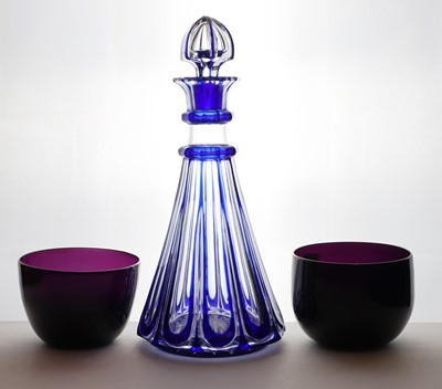 Lot 153 - A cased glass decanter