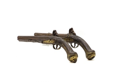 Lot 94 - A pair of Ottoman flintlock holster pistols