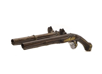 Lot 94 - A pair of Ottoman flintlock holster pistols