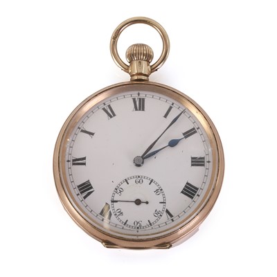 Lot 398 - A 9ct gold top wind open faced pocket watch