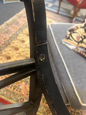 Lot 55 - A set of four Regency-style elbow chairs