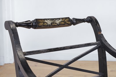 Lot 55 - A set of four Regency-style elbow chairs