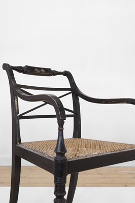 Lot 55 - A set of four Regency-style elbow chairs