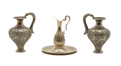 Lot 4 - A silver ewer and basin