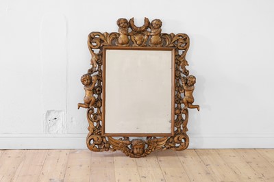 Lot 350 - A Charles II-style carved and gilt-pine mirror