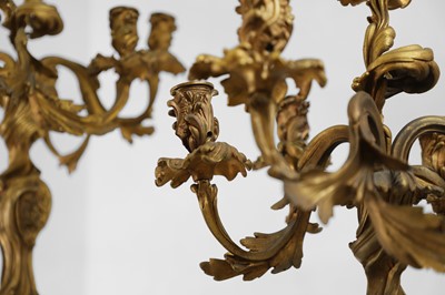 Lot 38 - A pair of Louis XV-style ormolu candelabra