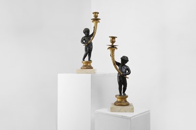 Lot 144 - A pair of Louis XVI-style figural candelabra