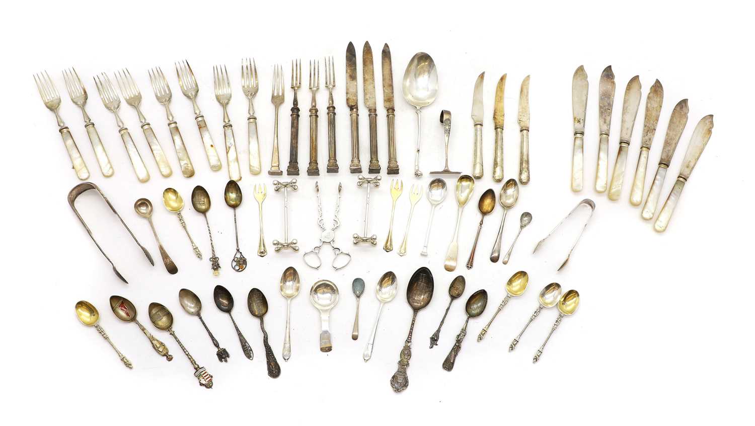 Lot 43 - A collection of silver cutlery