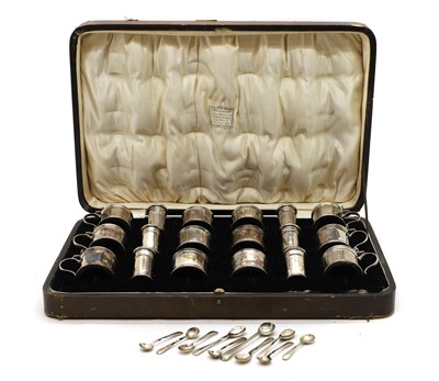 Lot 51 - A cased silver cruet set