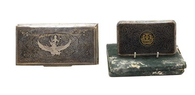 Lot 25 - Two Thai silver niello cigarette cases