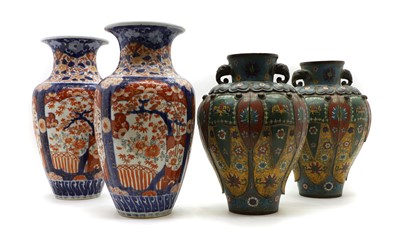 Lot 75 - A pair of Chinese cloisonné vases