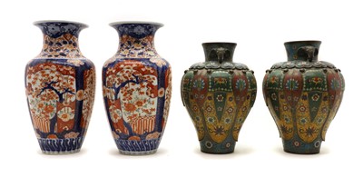 Lot 75 - A pair of Chinese cloisonné vases