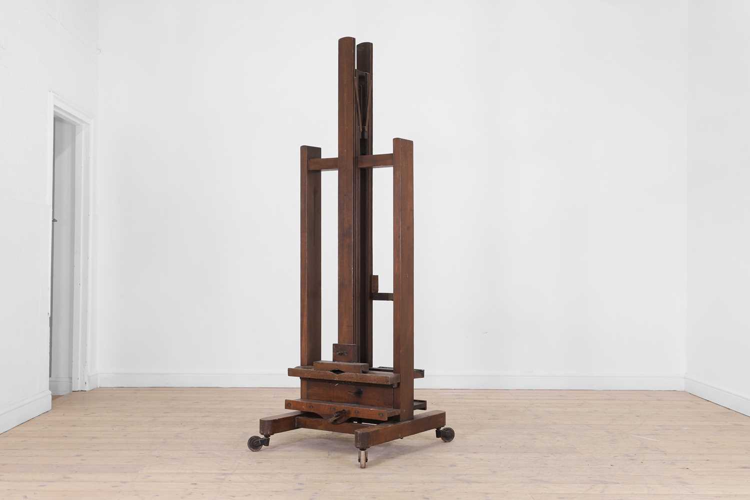 Lot 267 - An oak double studio easel