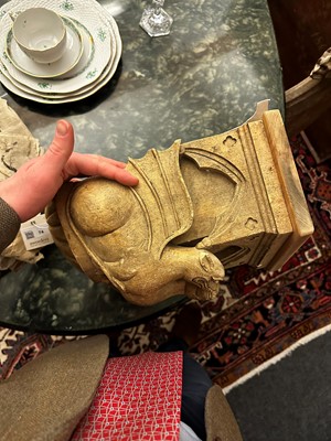 Lot 74 - A pair of Gothic Revival carved wooden corbels