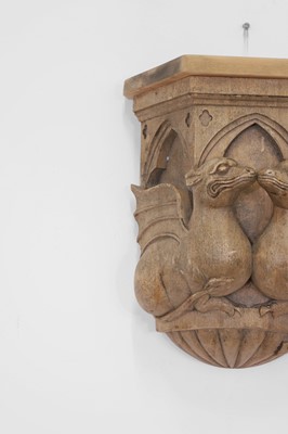 Lot 74 - A pair of Gothic Revival carved wooden corbels