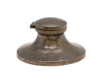 Lot 60 - A silver inkwell