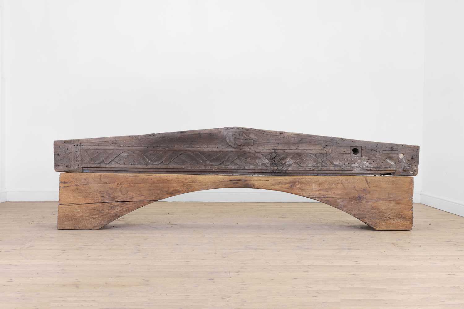 Lot 122 - A carved oak bressumer beam