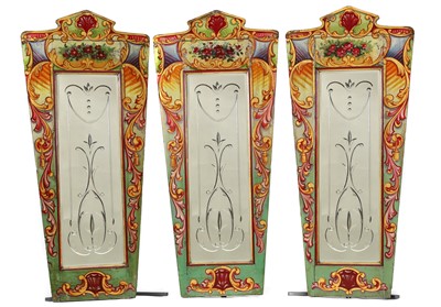 Lot 25 - Three fairground carousel-top centre shutters by F Savage & Co.