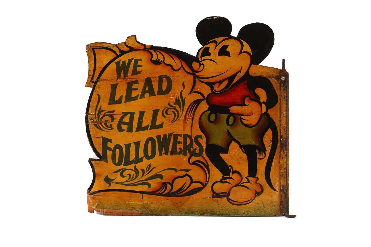 Lot 29 - A fairground double-sided Mickey Mouse sign, probably by George Orton