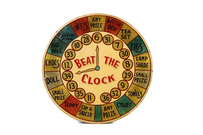 Lot 31 - A double-sided fairground sign 'Beat the Clock' by William Driver