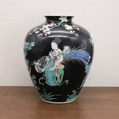 Lot 246 - A Chinese famille noire vase