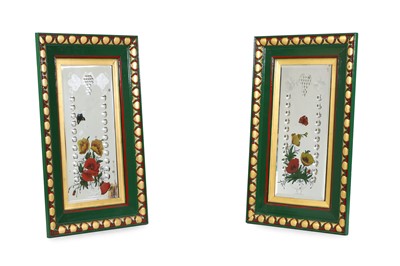 Lot 27 - A pair of fairground wagon mirrored panels, attributed to George Orton