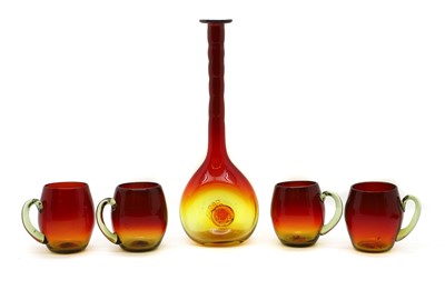 Lot 147 - A Blenko tangerine glass decanter